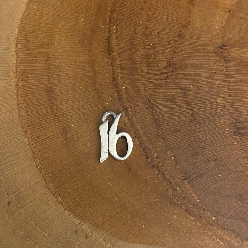 Retired James Avery Script 16 Charm, Sterling Sil… - image 1